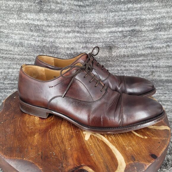 Magnanni Men's Brown Leather Cap-Toe Dress Shoes Made in Spain‎ Size 10 - Picture 1 of 10